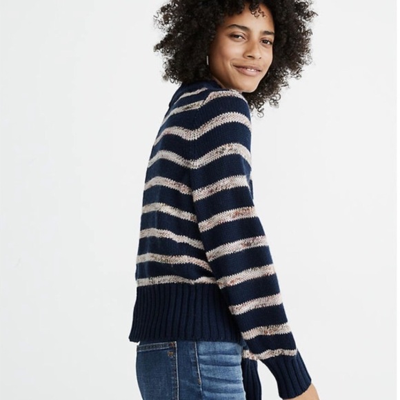 Madewell striped mock neck sweater - Picture 4 of 11